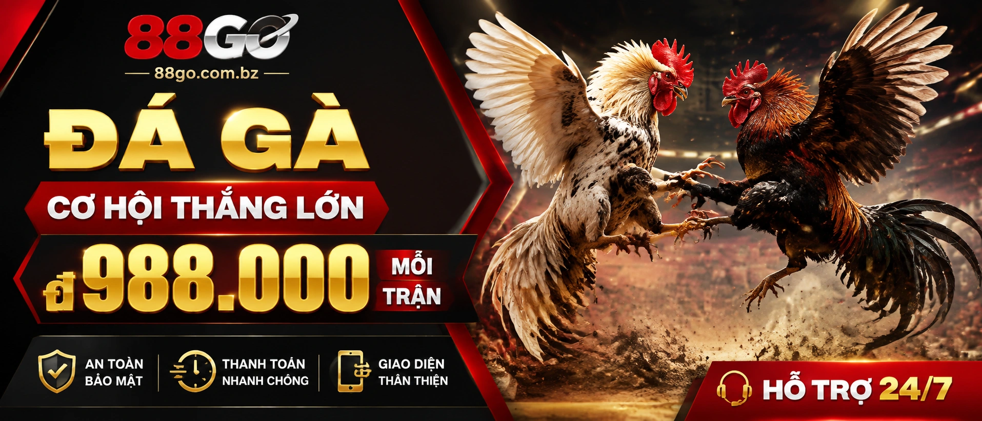 Giao diện Đá Gà trên mobile của 88go