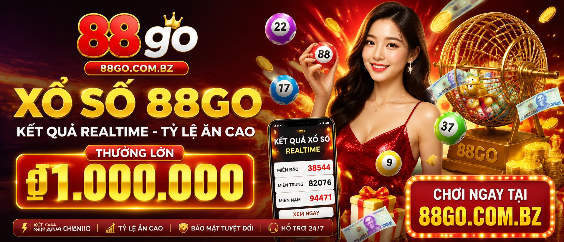Giao diện Xổ Số Online 88GO
